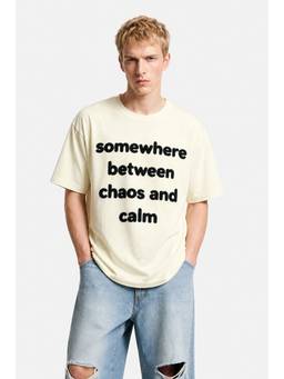 Snitch - Light Yellow Graphic Half Sleeves Oversized Casual T-Shirt for Men