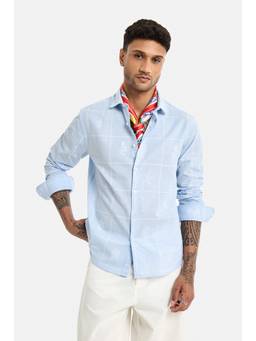 Snitch - Light Blue Full Sleeves Regular Shirt for Men