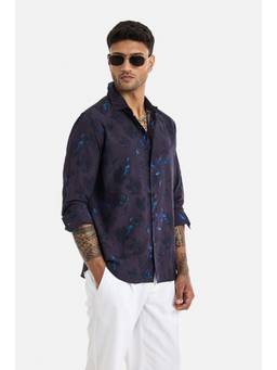 Snitch - Navy Full Sleeves Regular Casual Shirt for Men