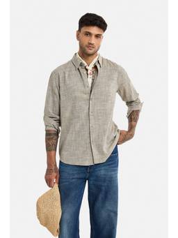 Snitch - Brown Full Sleeves Regular Casual Shirt for Men