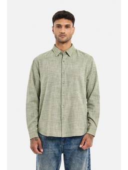 Snitch - Light Green Full Sleeves Regular Casual Shirt for Men