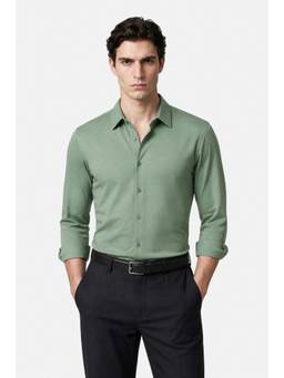 Snitch - Sage Green Full Sleeves Regular Formal Shirt for Men