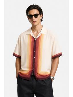 Snitch - Beige Half Sleeves Oversized Casual Shirt for Men