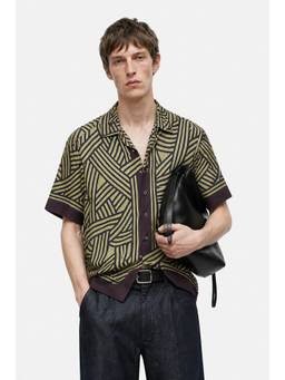 Snitch - Olive Half Sleeves Oversized Casual Shirt for Men