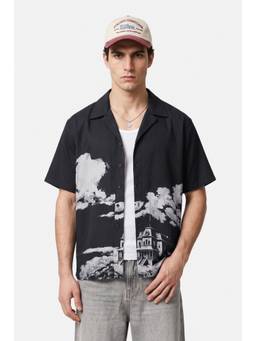 Snitch - Black Half Sleeves Boxy Casual Shirt for Men