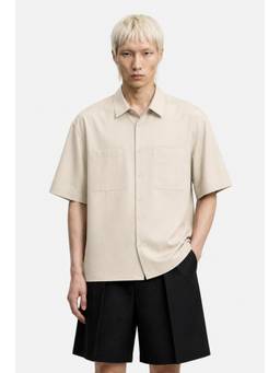 Snitch - Beige Half Sleeves Oversized Casual Shirt for Men