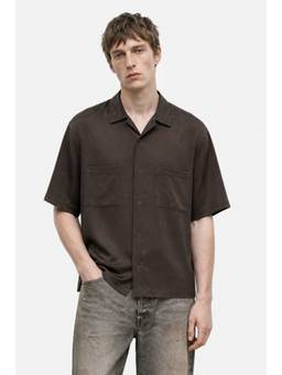 Snitch - Brown Half Sleeves Oversized Casual Shirt for Men