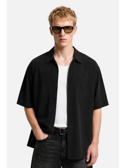 Snitch - Black Half Sleeves Oversized Casual Shirt for Men