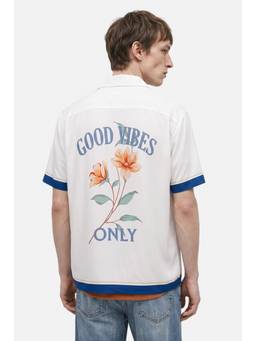 Snitch - White Half Sleeves Oversized Casual Shirt for Men