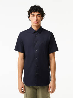 Lacoste - Blue Regular Fit Short Sleeved Cotton Shirt