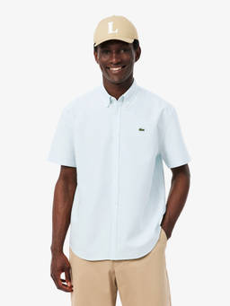 Lacoste - Blue Regular Fit Short-Sleeved Oxford Shirt