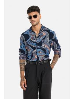 Snitch - Dark Blue Full Sleeves Regular Casual Shirt for Men
