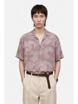 Snitch - Mauve Half Sleeves Boxy Shirt for Men