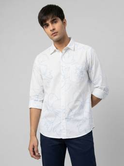 Spykar - Men White Regular Fit Shirt