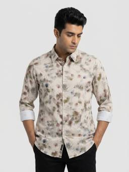 Spykar - Men Beige Regular Fit Shirt