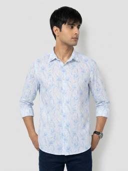 Spykar - Men Ice Blue Regular Fit Shirt