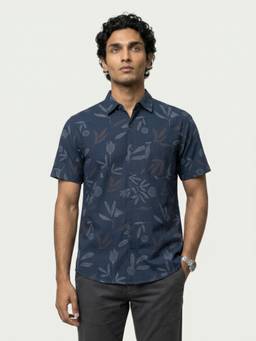 Spykar - Men Navy Blue Regular Fit Shirt