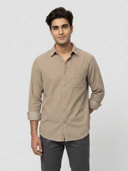 Spykar - Men Beige Regular Fit Shirt