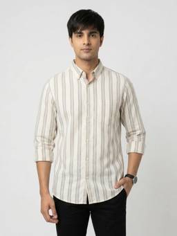 Spykar - Men Off-White Regular Fit Shirt