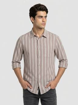 Spykar - Men Beige Regular Fit Shirt