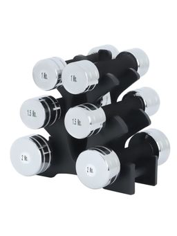 KAKSS - Steel Dumbbell with Stand (9kg)
