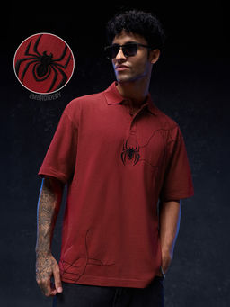 The Souled Store - Official Marvel Spider-Man: Webbed Wonder Men Oversized Polos