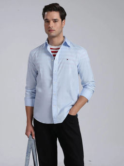 Tommy Hilfiger - Men Blue Cotton Regular Fit Shirt