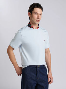 Tommy Hilfiger - Men Blue Cotton Regular Fit T-Shirt