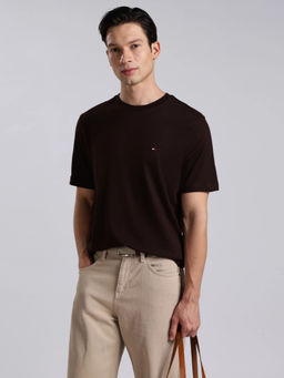 Tommy Hilfiger - Men Brown Cotton Regular Fit T-Shirt