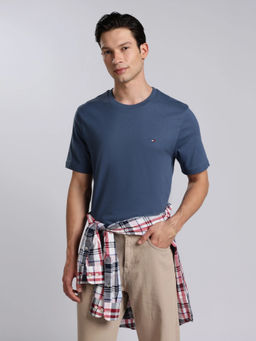 Tommy Hilfiger - Men Blue Cotton Regular Fit T-Shirt