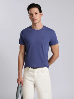 Tommy Hilfiger - Men Blue Cotton Slim Fit T-Shirt