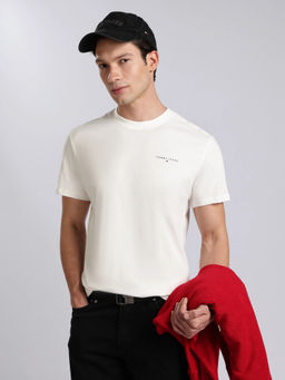 Tommy Hilfiger - Men White Cotton Slim Fit T-Shirt