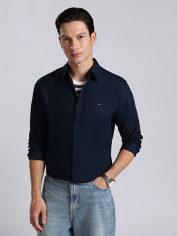 Tommy Hilfiger - Men Blue Cotton Regular Fit Shirt