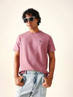The Bear House - Men Purple Cotton Regular Fit T-shirt