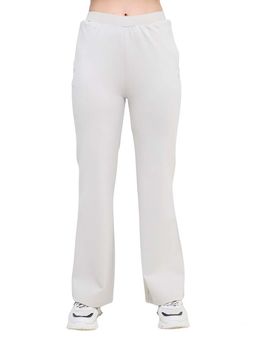 Hunnit - Off White Mid Waist Slit Pocket Trackpant