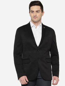 JB Studio - Men Notched Lapel Black Blazer