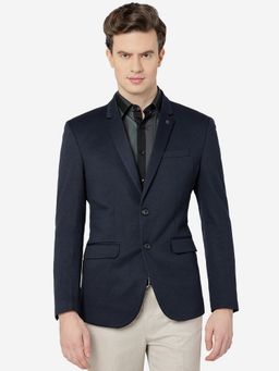 JB Studio - Men Notched Lapel Navy Blue Blazer