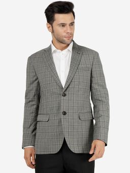 JB Studio - Men Grey Notched Lapel Blazer