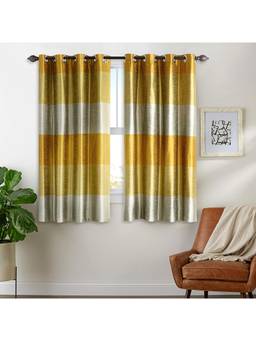 Deco Window - Window Curtain Silk Route Yellow 5 Feet