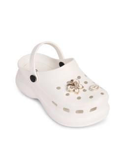 R&B - Women Off White Butterfly Clogs