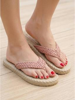 Carlton London - Women Pink Braided Flipflops