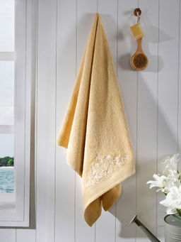 Maspar - Yellow 100% Cotton Embroidery Bath Towel (M)