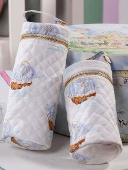 THE BABY TRUNK - Ele's Expedition 100% Egyptian Cotton Feeding Bottle Cover for Kids (Pack of 2)