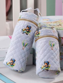 THE BABY TRUNK - Teddy's Dreamfly 100% Egyptian Cotton Feeding Bottle Cover for Kids (Pack of 2)