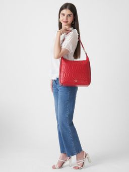 Caprese - Bubble Large Red Shoulder Bag with Detachable Strap (L)