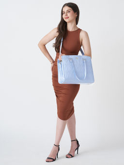 Caprese - Bubble Large Blue Laptop Satchel Bag with Detachable Strap (L)