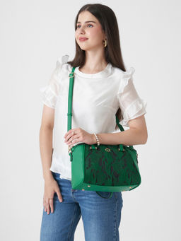 Caprese - Nora Medium Green Satchel Bag with Detachable Strap (M)