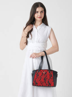 Caprese - Nora Medium Red Satchel Bag with Detachable Strap (M)