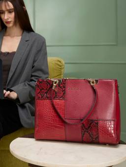 Caprese - Ariana Medium Red Tote Bag with Detachable Strap (M)
