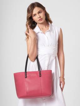 Caprese - Jerry Laptop Compatible Large Fuchsia Pink Tote Bag (L)